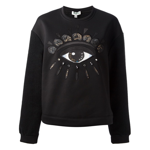 Kenzo Tops - Kenzo Black Eye Motif Sweatshirt with Gold Accents